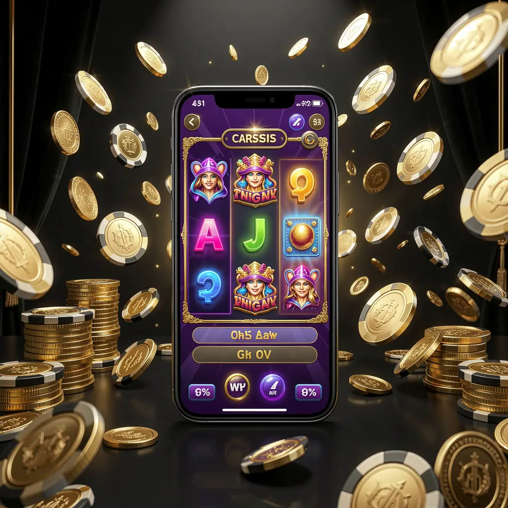 Modern online casino main page visual featuring a smartphone with a glowing gaming interface, coins and chips flying around in a black and gold luxury atmosphere, showcasing the TK868 brand Modern online casino main page visual featuring a smartphone with a glowing gaming interface, coins and chips flying around in a black and gold luxury atmosphere, showcasing the TK868 brand